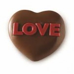 Chocolate heart with Love print